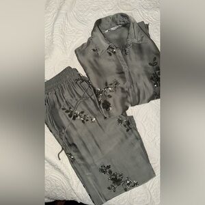 Zara Green  Embroidered Women's Jumpsuit